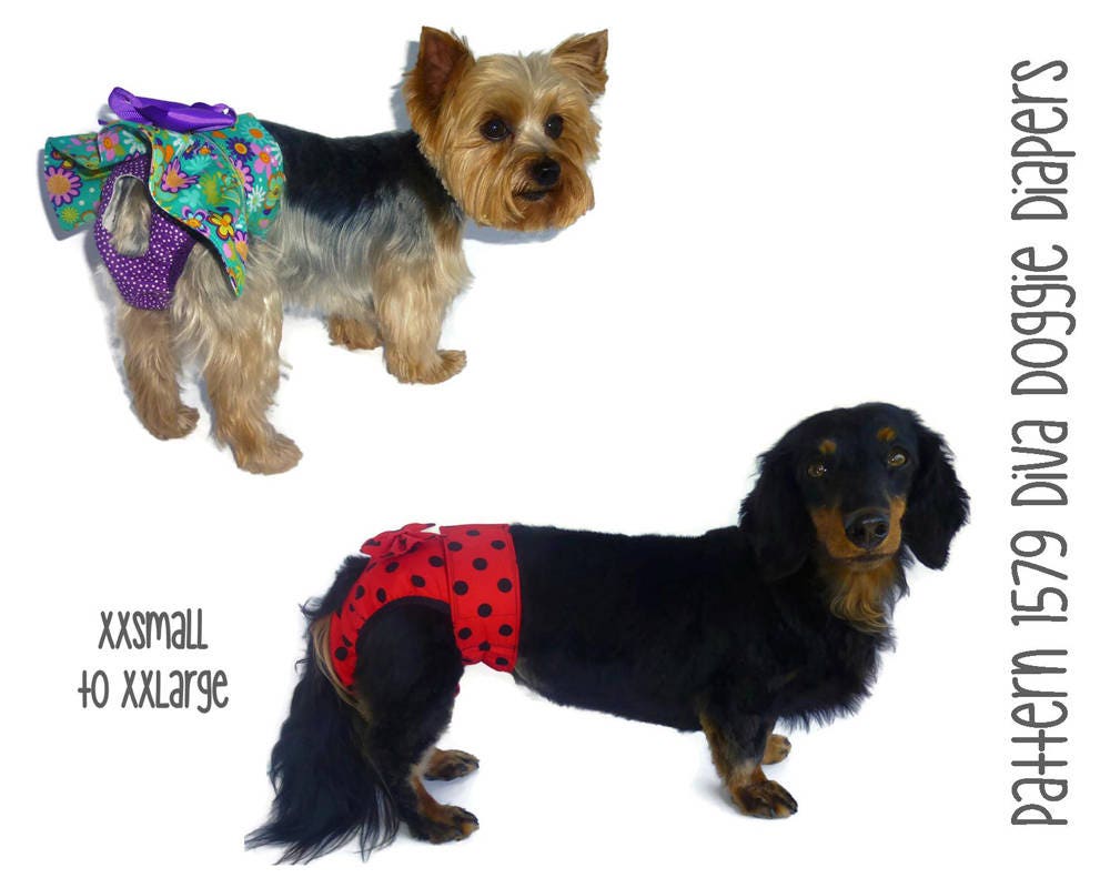 Diva Doggie Diaper Pattern 1579 XXSmall to XXLarge Dog