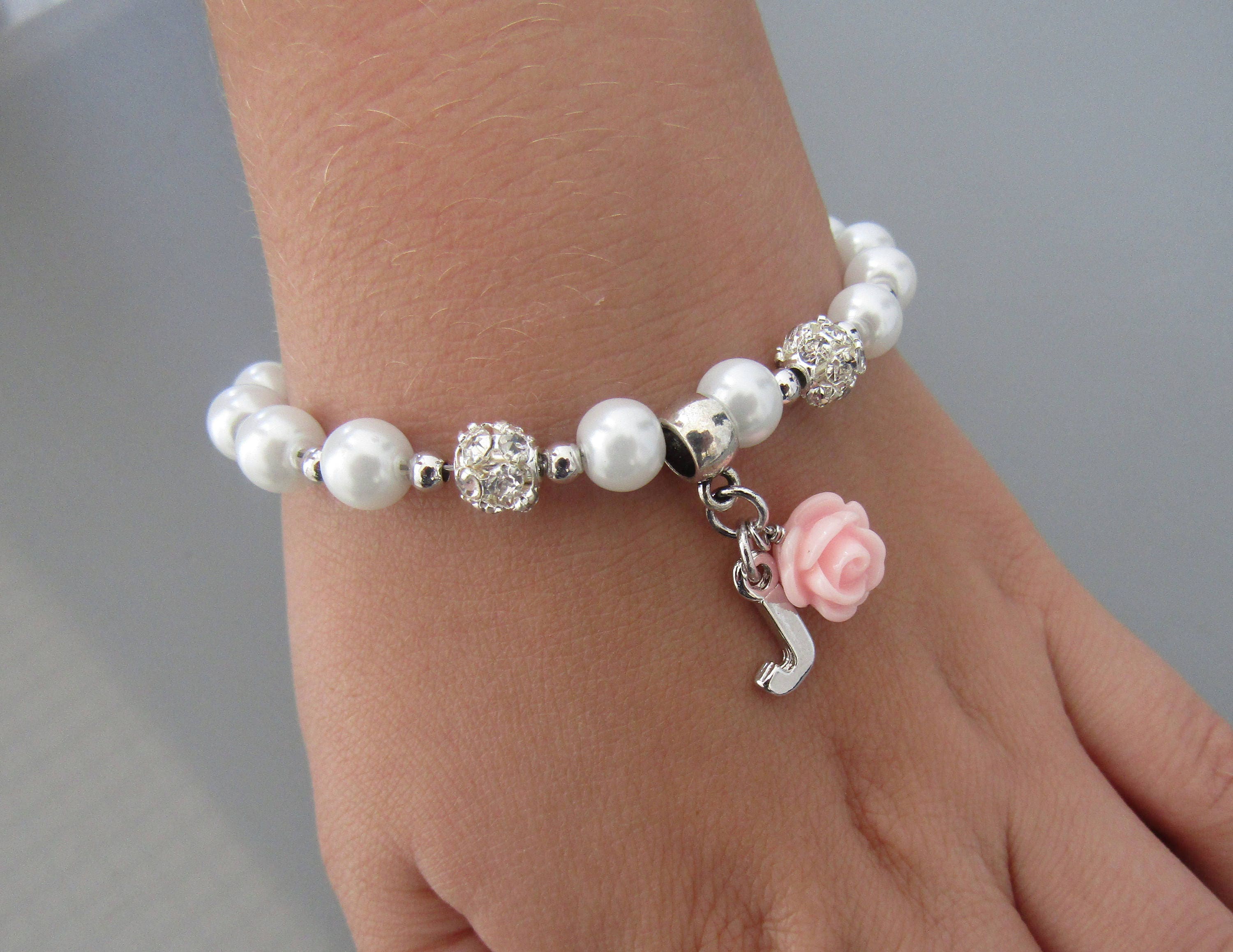 Flower Girl Gift • Childrens Personalized Bracelet • Flower Girl