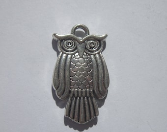 "reversible" 2.8 cm-(6159) metal OWL charm