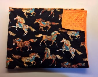 Western Baby Blanket, Horse Baby Blanket, Minky Baby Blanket, Horse Baby Bedding, Western Baby Bedding, Cowboy Baby Blanket, Cowboy baby