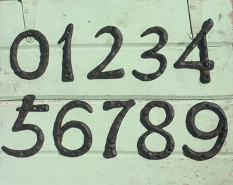 YOU PICK Cast Iron House Numbers 4" Home Address Outdoor Plaque Number 0 1 2 3 4 5 6 7 8 9 Rustic ~ Cabin ~ Cottage Decor