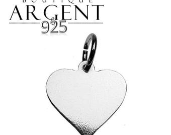 Silver charm heart 15.5 X 11.4 mm with ring