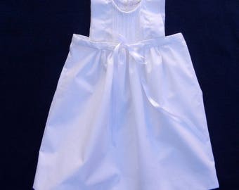 Dress pleated white ceremony or christening baby ribbing - 6 months