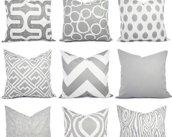 15% OFF SALE Throw Pillow Cover - Grey Pillow Cover - Grey Pillow Sham - Grey Lumbar Pillow - Grey Euro Sham - 16 18 20 22 24 26 Inch Pillow