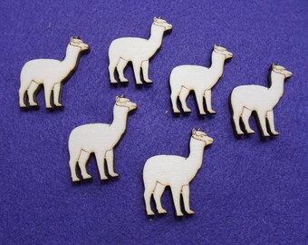 6 Alpacas, wood, 4 x 3.5 cm (10-0030B)
