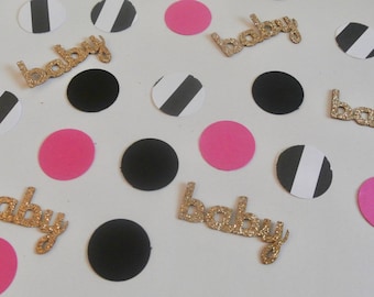 Kate Spade Confetti. Kate Spade Baby Shower. Pink and Gold. Baby Shower Decor By Paper Rabbit. Kate Spade Bridal Shower