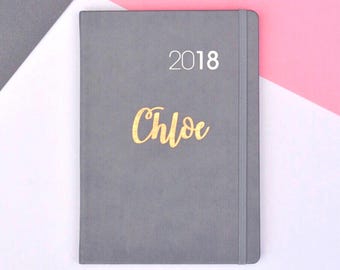 Personalised Modern Calligraphy Script Name • Week to View 2018 Diary Planner Organiser