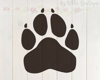 Paw Print with nails SVG, PNG, DXF files, instant download