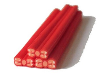 1 x red knot fimo cane