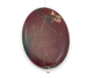 1 Picasso jasper stone bead / 30mm x 40mm #PP014-12
