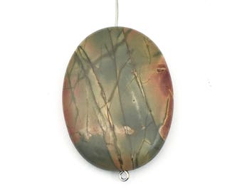 1 Picasso jasper stone bead / 30mm x 40mm #PP014-11