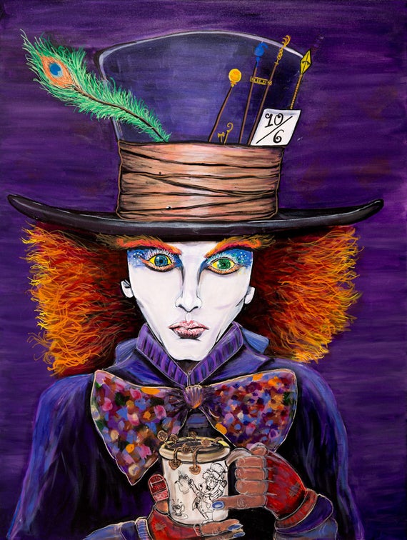 Mad Hatter Print 18x12 using high quality 100 pound