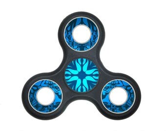 Blue Zinga Fidget Spinner Toy // Tri Fidget Spinner // Hand Toy // Fidget Decals // Colorful Blue Zinga Spinner // Hand Spinner