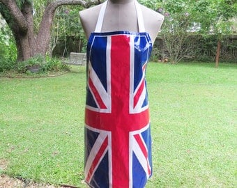 Vintage Union Jack Apron- PVC/Cotton British Flag Apron