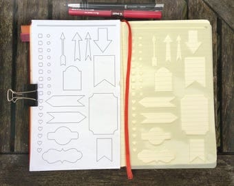 Bullet Journal Stencil. Planner Stencil, Bujo Stencil.