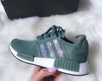 Adidas NMD Runner Made with SWAROVSKI® Xirius Rose Crystals - Trace Green / White