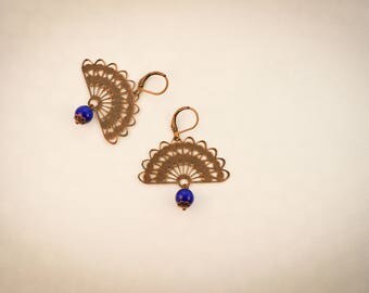 Boucles d'oreille éventail Spanish Blue