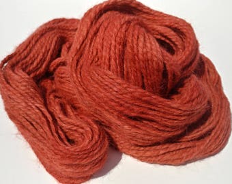 Handspun hand dyed alpaca yarn, 2 ply worsted weight