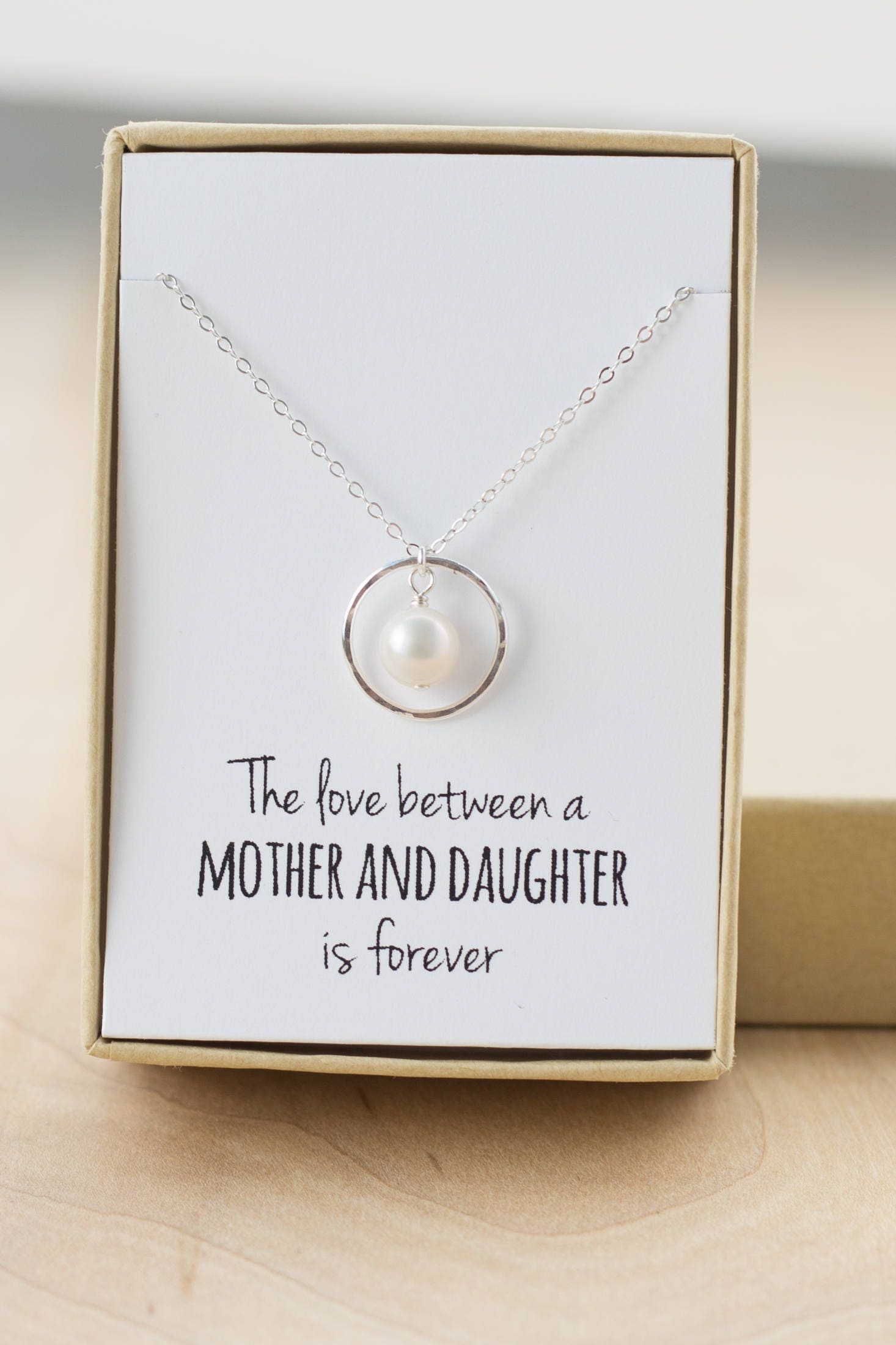 Mother of the Bride Necklace silver eternity necklace with