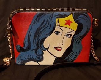 Wonder Woman hand painted bag