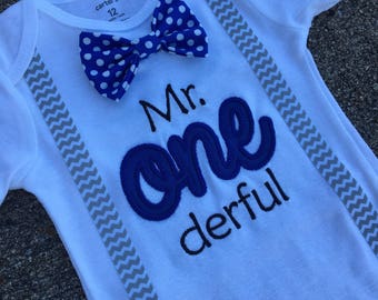 Mr ONEderful Boys Birthday, Mr. onederful birthday, Boys First Birthday Bowtie Shirt,-BOYS 1st BIRTHDAY OUTFIT,Cake Smash,