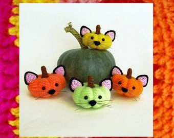 Crochet Halloween Pattern. Amigurumi Pumpkin cats (pumpkittens). Halloween toy. Fall gift. Souvenir. Fairytal gift. Diy kit. Trick or treat