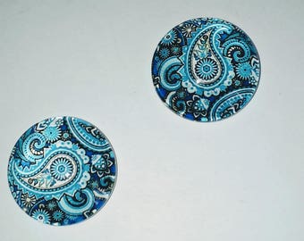 X 1 colorful Cabochon. 20mm