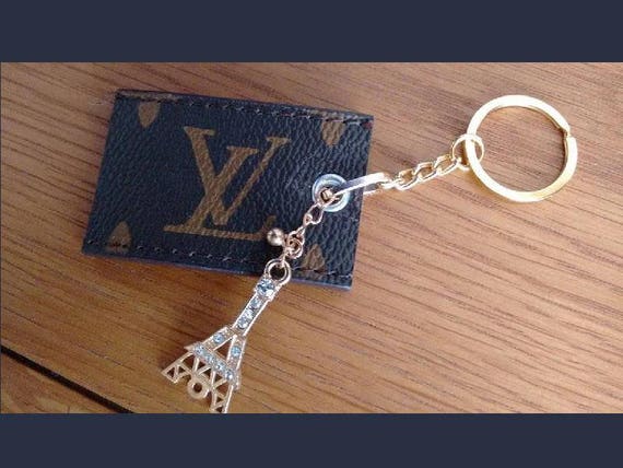 Louis vuitton key ring or bag charm upcycled from old lv item