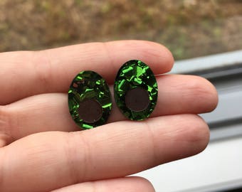 Avo-bling avocado glitter premiun stud earrings with surgical steel posts