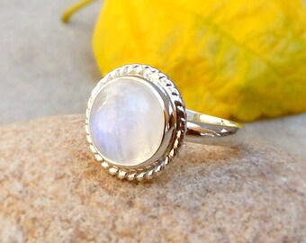 rainbow moonstone ring bezel set rings cabochon rainbow gemstone ring sterling silver ring - Artisan Wedding Rings rainbow moonstone ring bezel set rings cabochon rainbow gemstone ring sterling silver ring - Artisan Wedding Rings
