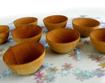 8 Mini Wood Bowls Wedding Reception Table Tea Light Holders