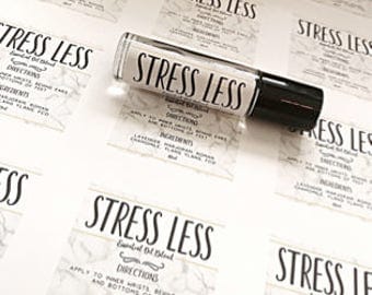 FULLY CUSTOMIZED Marble Essential Oil Labels for Roller Bottles | 10mL bottle labels