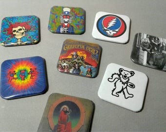 Grateful Dead, Custom Pins, Rockabilly, Jerry Garcia, Pin Set, 60th Birthday Gift, Deadhead, Button Pins, Badge Pins, Grateful Dead Pin, Pin