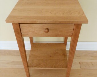 Cherry Nightstand with Shelf Cherry stain