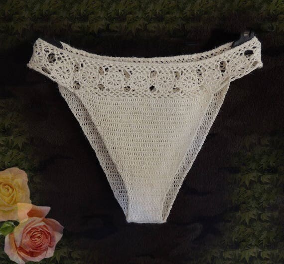 Silk Panties crochet lace sexy bikini bottom erotic lingerie see thru panties silk underwear hot thong
