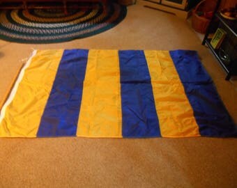 Marine Signal Flag Letter "G", Yellow & Blue Striped Merchant Marine Signal Flag Extra Large, Used on USS Truman and Retired, Gift for G