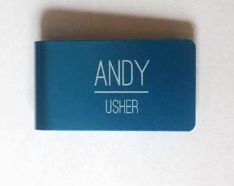 Personalized money clip, Groomsman gift, birthday gift, graduation gift, wedding favor, wedding party gift, Usher gift, Engraved gift