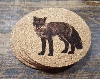 Fox Cork Coasters (Set of Four)