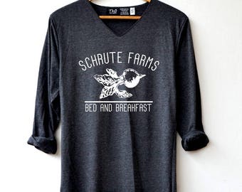 The office Shirt - Schrute Farms T-Shirt - Dwight T-Shirt Long Sleeve High Quality Graphic T-Shirts Unisex