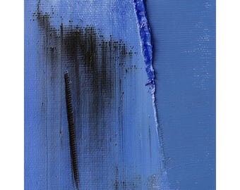 Small Abstract Painting, Minimalist Wall Art, Oil on Canvas, Original Modern Square Artwork, Home Decor, Matted Ready to Frame, 4 x 4 inches