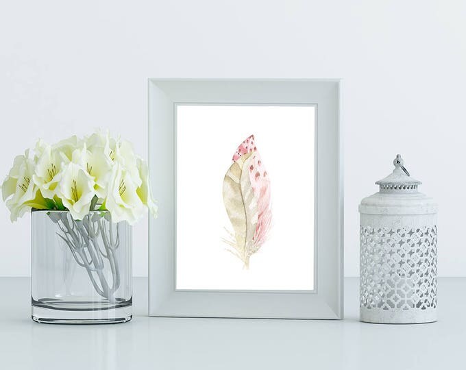 Feather Wall Decor,PRINTABLE ART, Feather Art, Home Decor, Watercolour Feathers,Instant Download