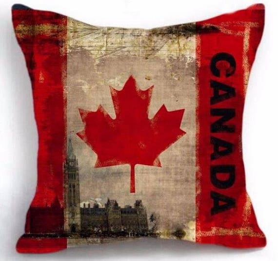 Canada Flag Pillow Cover Canadian Pillow Oh Canada