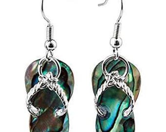 Abalone Shell Sandals, Flip-flops, Slippers Earrings