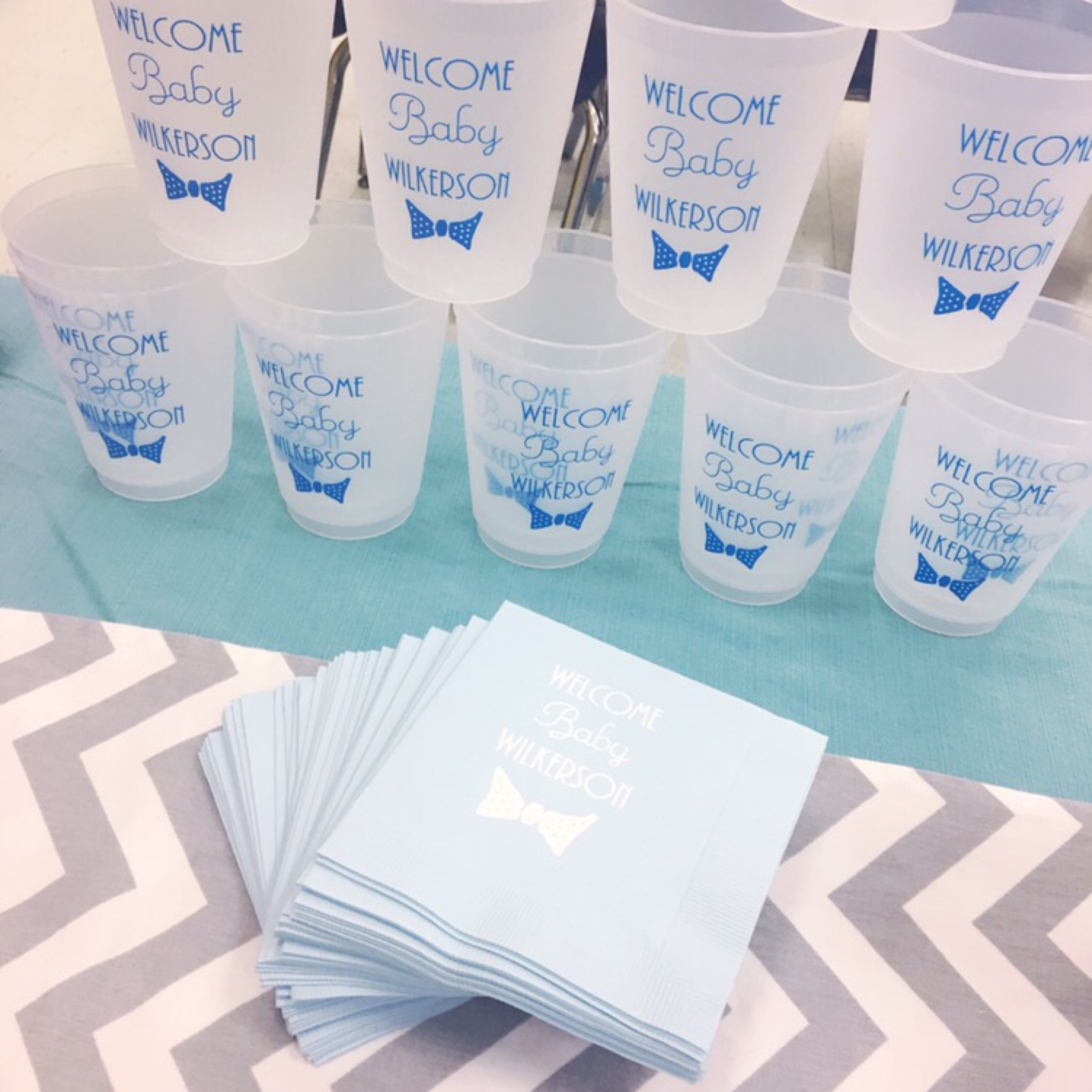 Baby shower cups baby boy shower decor bowtie cups boy mom