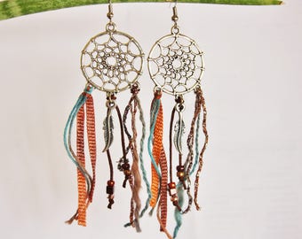 "Cheyenne Dreamcatcher" earrings copper Brown