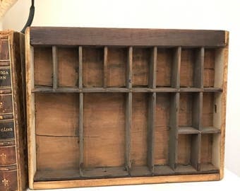 FREE SHIPPING - Small Vintage Printers Tray, Tyoesetters Tray