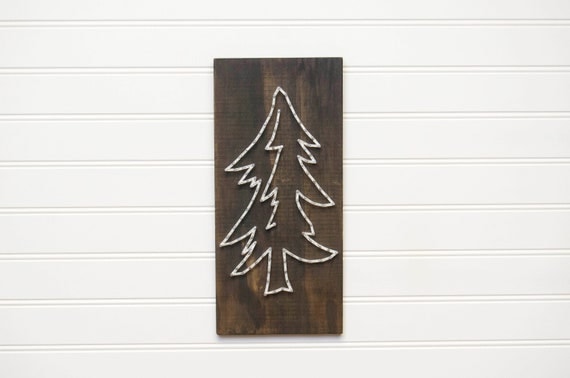 Pine Tree String Art Rustic Home Decor Rustic Christmas