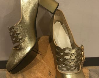 70's gold platform shoes