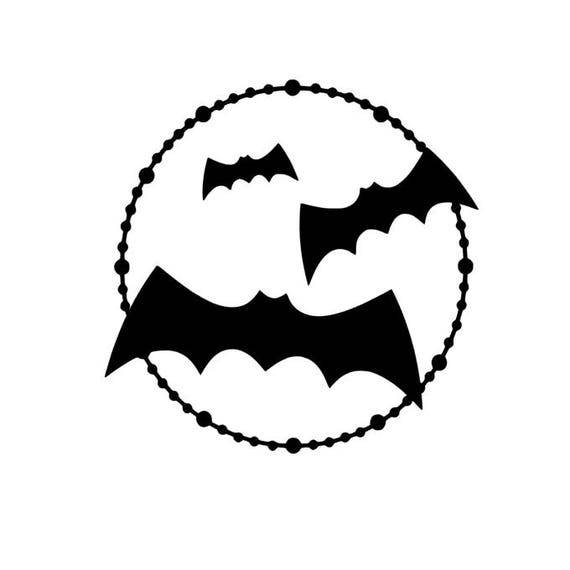 Bat Circle Frame Vinyl Decal Halloween Sticker Phone