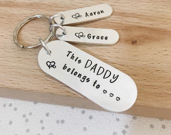keyring keychain personalised gift daddy